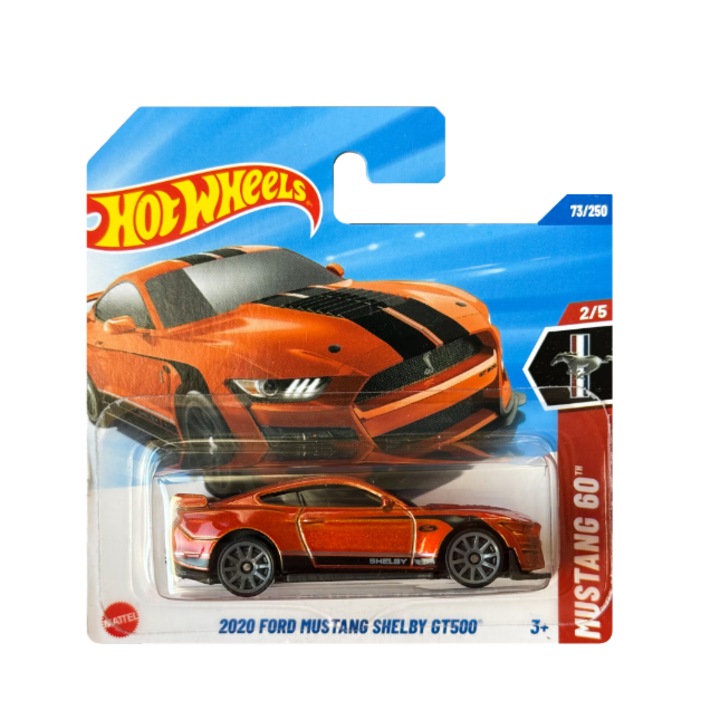 Hot Wheels Metallic Car, 2020 Ford Mustang Shelby GT500, 1:64, оранжев