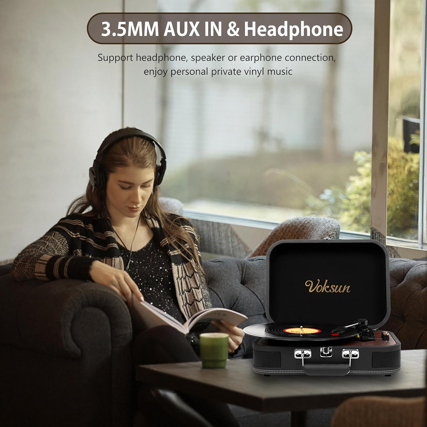 Pick-up Bluetooth 5.4, 3 viteze 33/45/78 rpm, AUX, USB, 2