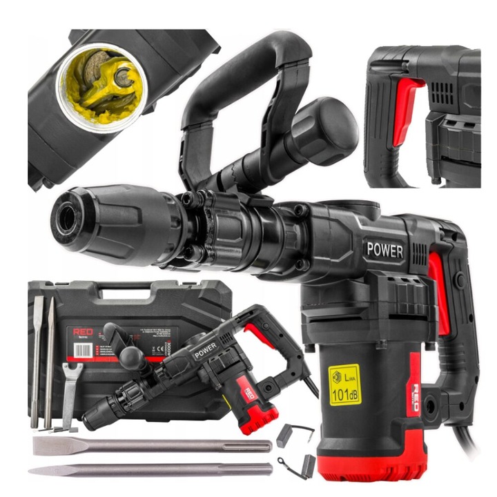 Ciocan demolator SDS MAX, 20 J, 3000 W, 230 V, rotopercutor, Red Technic