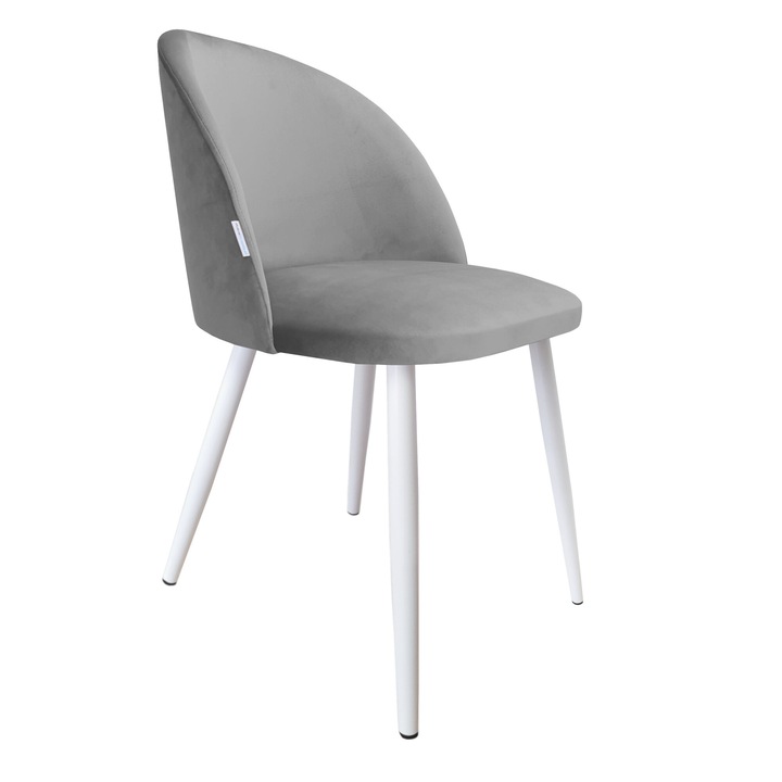 Стол Atos Colin, сив, кадифена тапицерия, размери 76x57x49см