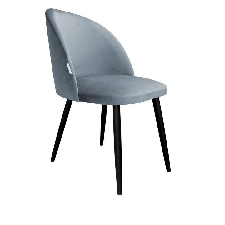 Atos Colin szék, kék-szürke Bluvel kárpit, 76x57x49cm, fém lábak