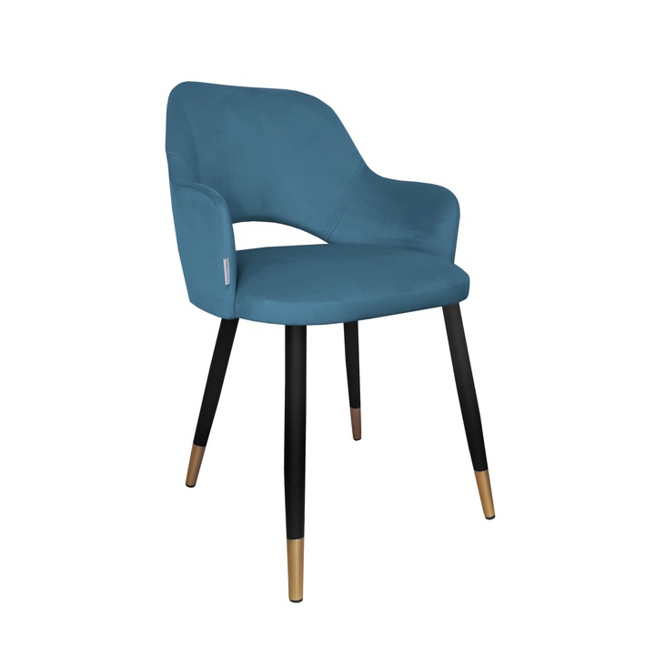 Atos Milano szék, bársony anyagú, fekete/arany lábakkal, szerelőkészlettel