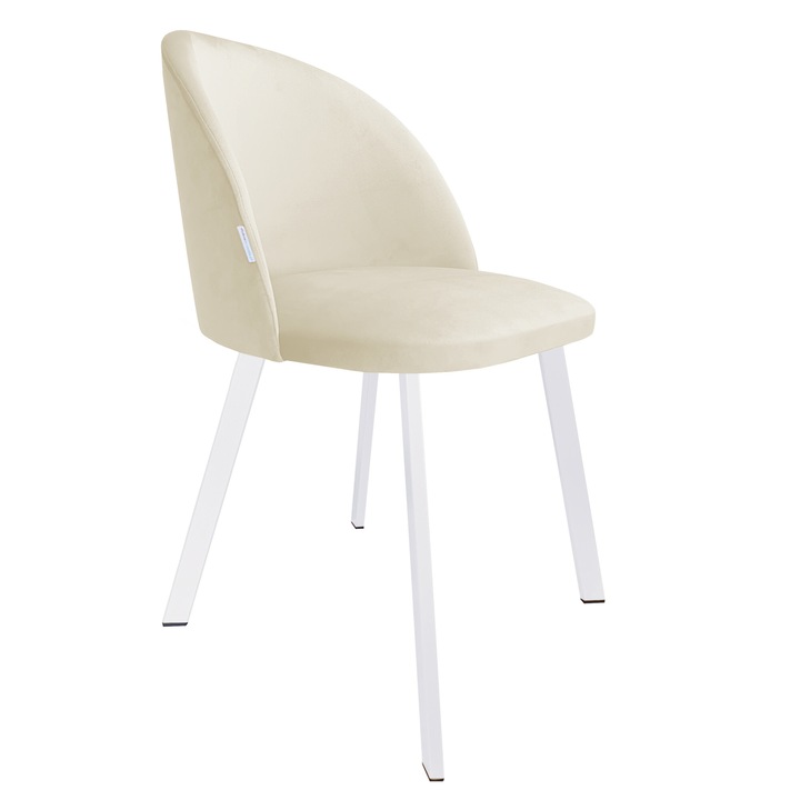 Стол Atos Colin, тапицерия кремаво кадифе, метална конструкция