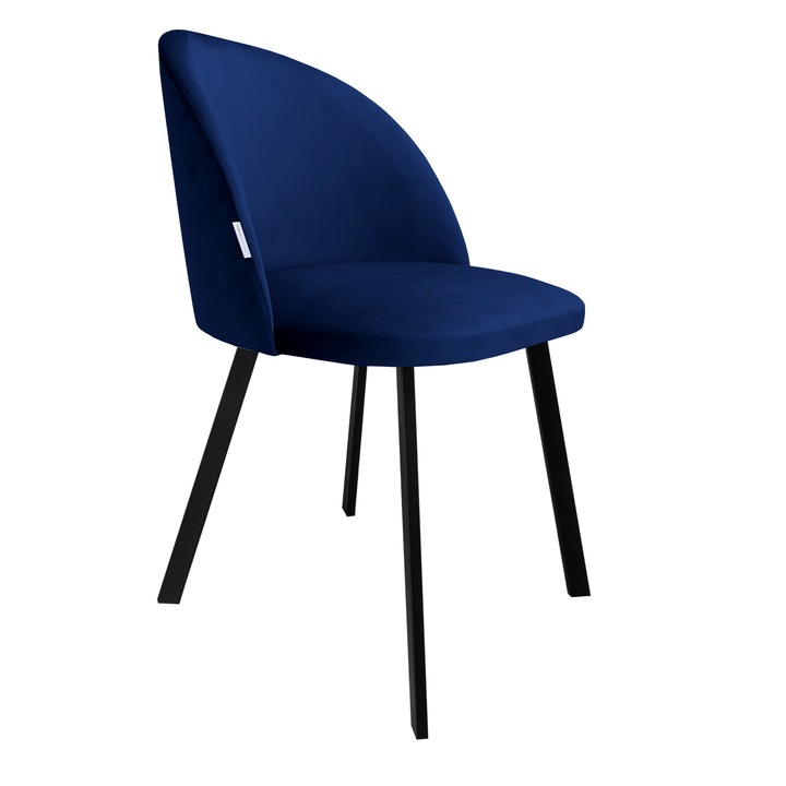 Atos Colin szék, kék bársony kárpitozás, fa szerkezet
