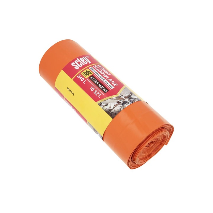 Торби за почистване Scley, 240 л, 10 броя, 70 мм, екологични, издръжливи