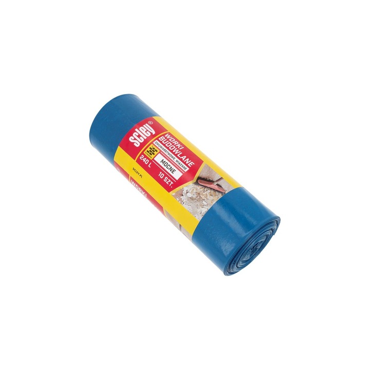Комплект от 10 торби за боклук Scley, LDPE, 240 л, сини