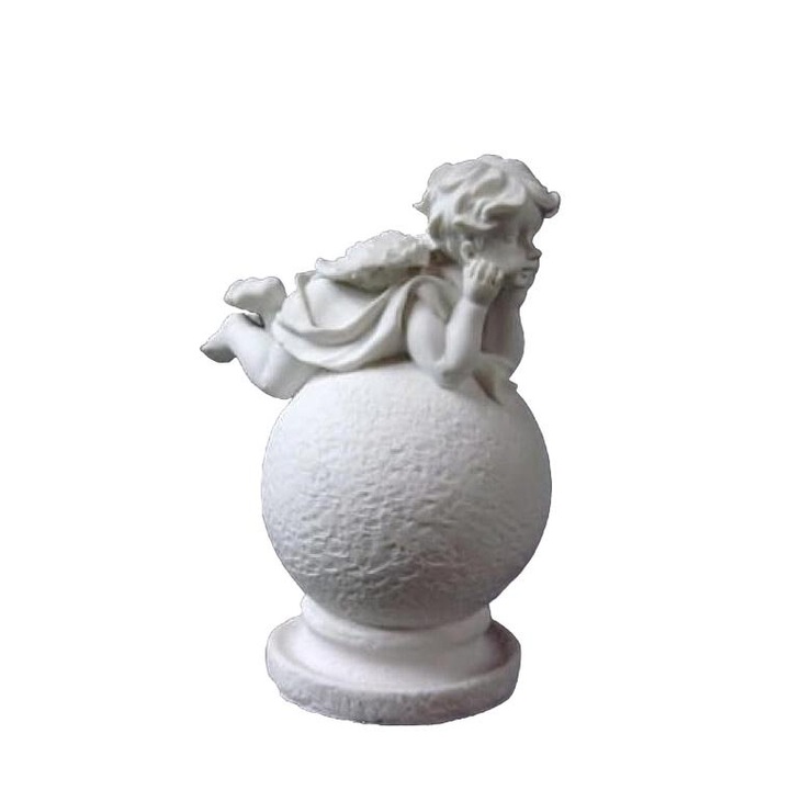 Dekoratív figura, Góliát, Angyal modell, 15x12 cm, fehér