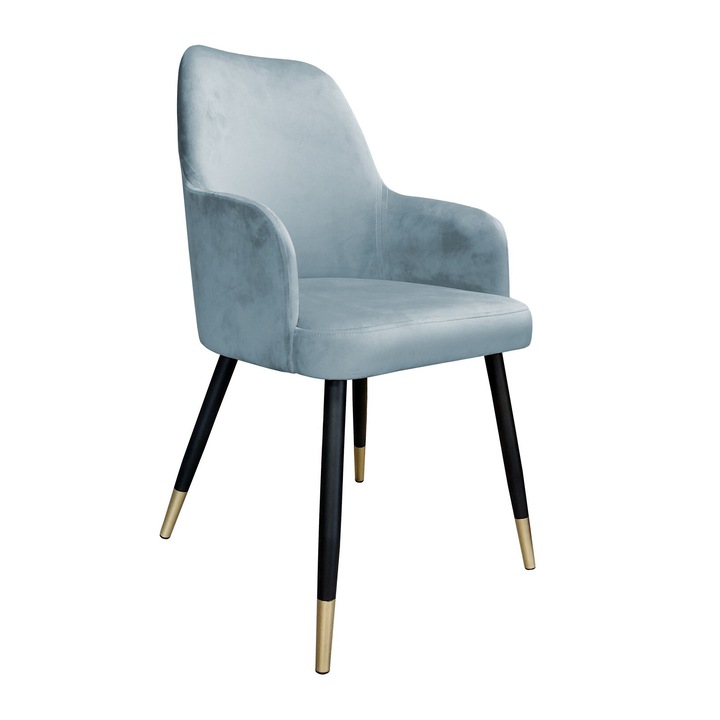 Atos WESTA irodai szék, szürke-kék, 88x53x65cm, háttámlával, fém lábakkal