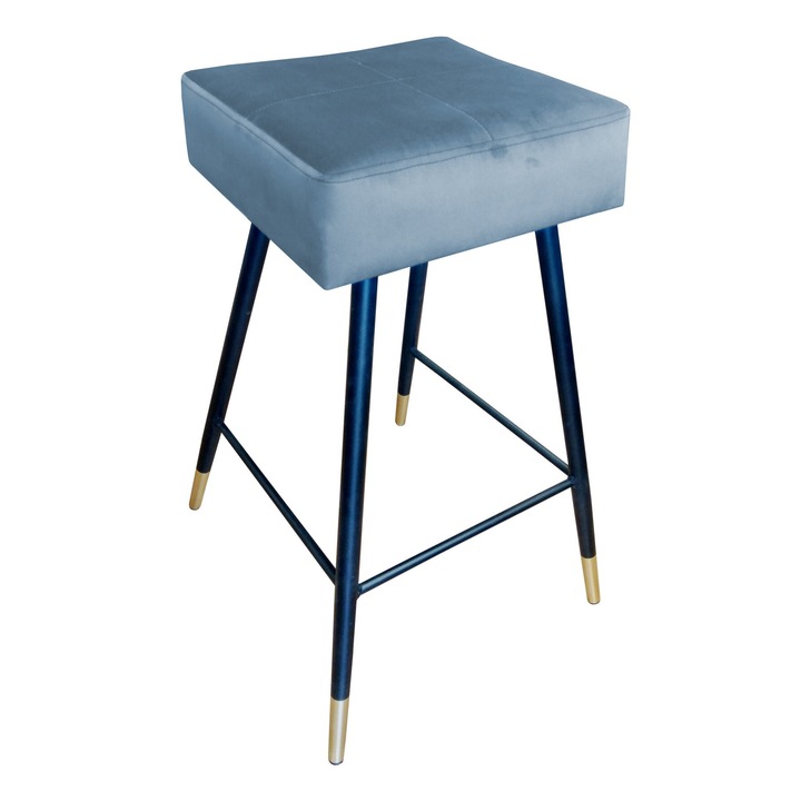 Bárszék, Atos, Max modell, szürke-kék, 70x43cm, fém