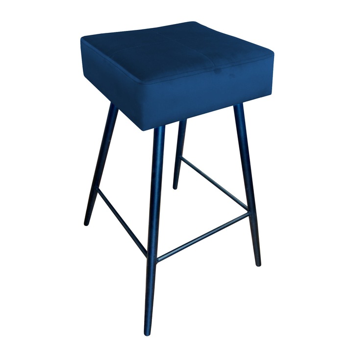Bárszék, Atos, sötétkék, fém, 70 cm magas