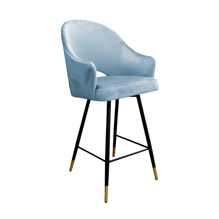 Bárszék, fa keret, Atos, szürke-kék, 108x50x46cm