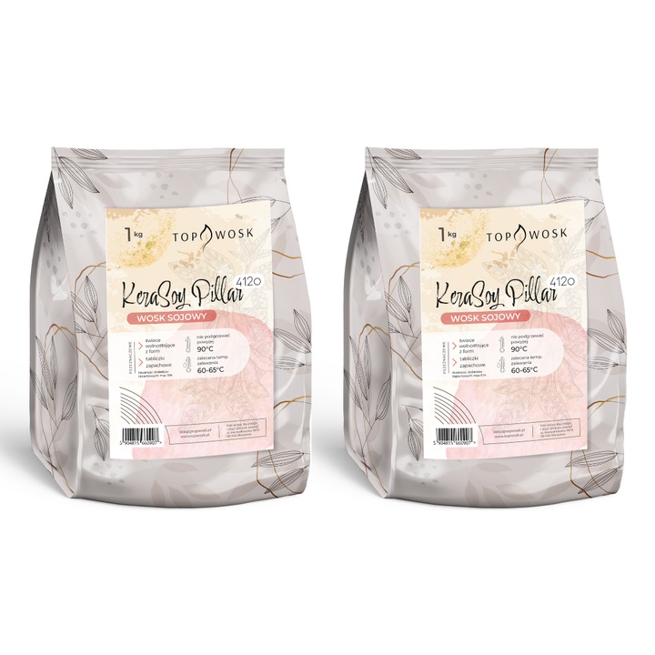 Set de ceara de soia lumanari de sine statatoare KeraSoy Pillar 2 kg TopWosk