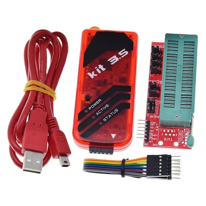 Комплект програматор PICKIT 3.5 с USB кабел и dupont за PIC микроконтролери