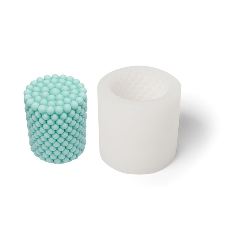 Forma siliconica pentru lumanari, TopWosk, conica cu bule, 81x81mm, reutilizabila, ecologica