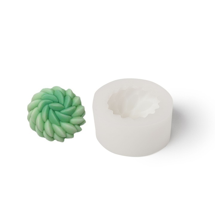 Forma siliconica pentru lumanari, TopWosk, cactus, 84x42mm, reutilizabila, ecologica