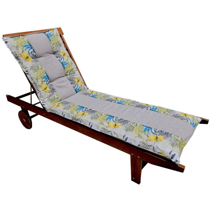 Perna sezlong Exotic, gri + bej, 190 x 58 x 5 cm