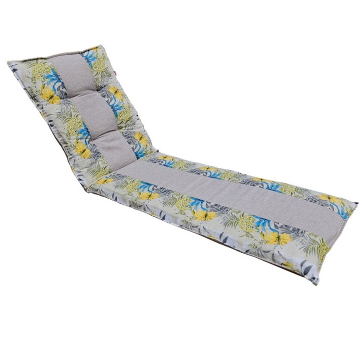 Perna sezlong Exotic, gri + bej, 190 x 58 x 5 cm