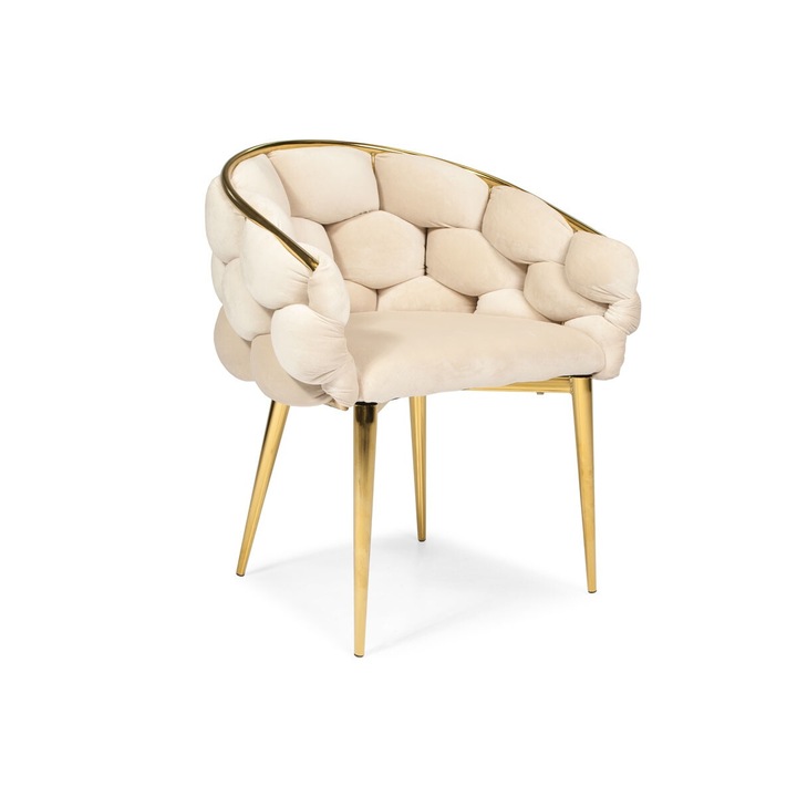 Scaun, FERTONE, bej/auriu