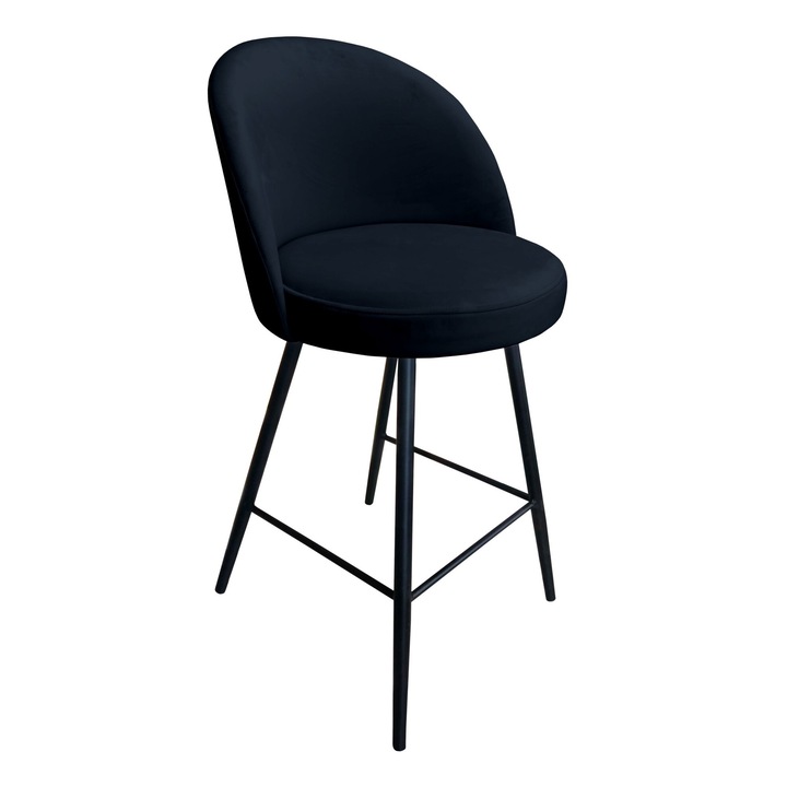 Бар стол Trix, Atos, черен, 95x49x52 см, материал кадифе