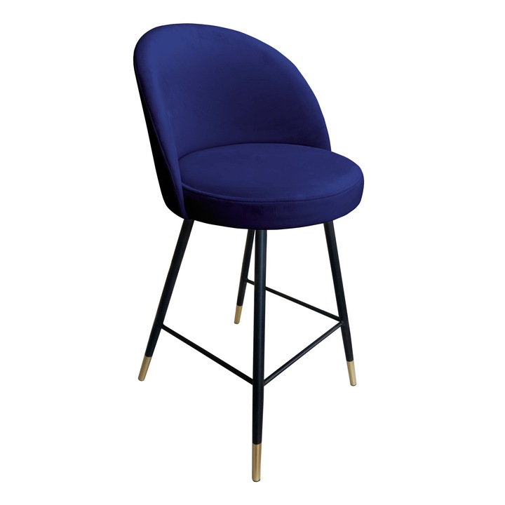 Trix bárszék, Atos, kék, bársony anyagú, 95x49x52cm