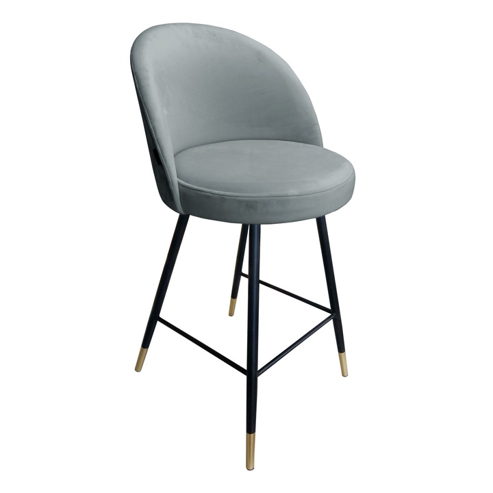 Бар стол Trix, Atos, сив, 95x52x49см, тапицерия кадифе