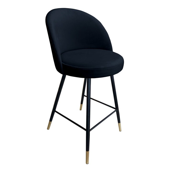 Trix bárszék, Atos, kék, bársony anyagú, méretei 95x49x52cm