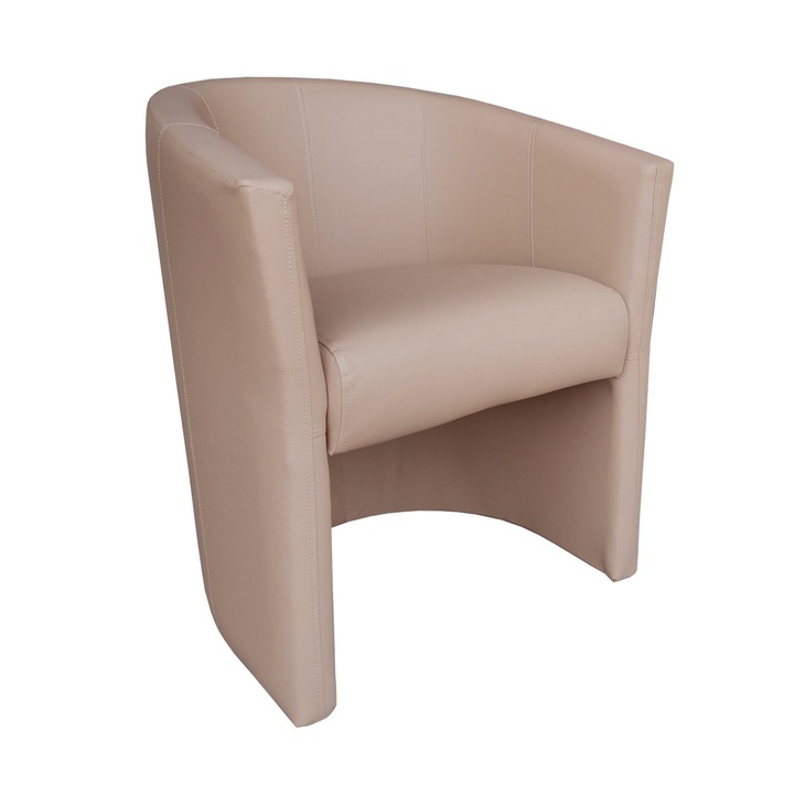 CLUB fotel, Atos, eco-bőr, 75x65x60cm, krémszínű, súlya 13kg