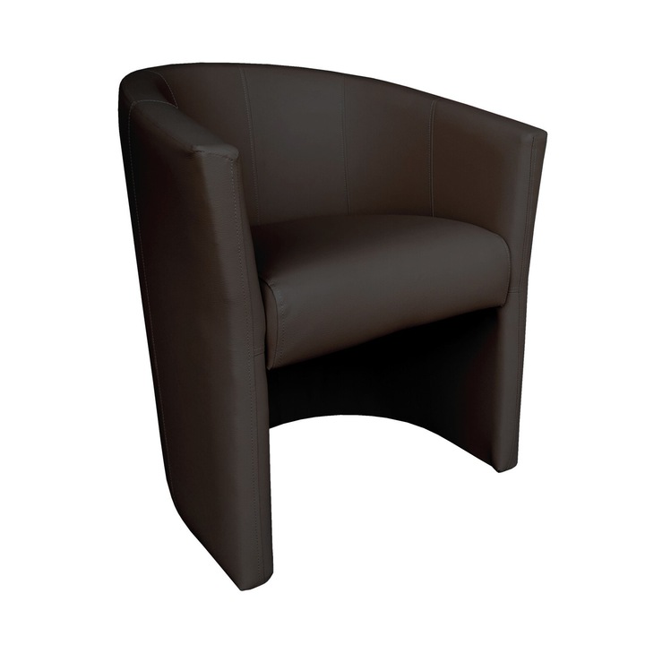 CLUB fotel, Atos, eco-bőr, 75x65x60cm, 120kg, sötétbarna