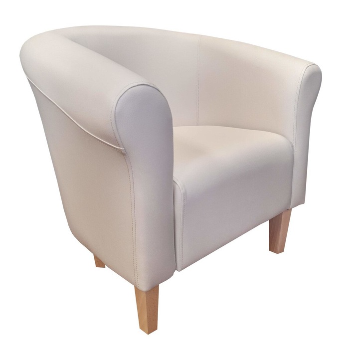 Milo fotel, Atos, bársony kárpitozás, 73x60x69cm, vanília színű