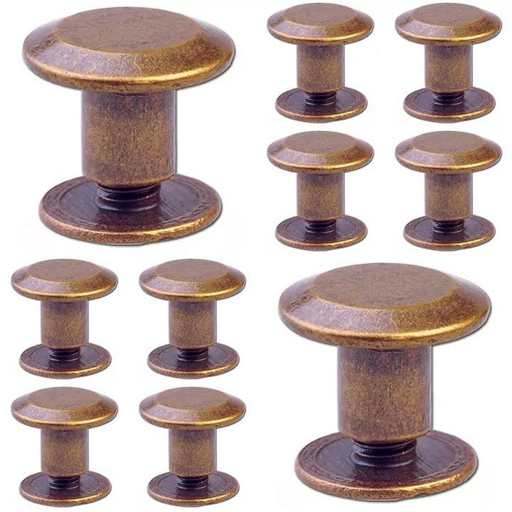 Nituri filetabile Kacperek set 100 buc aurii 5x9mm