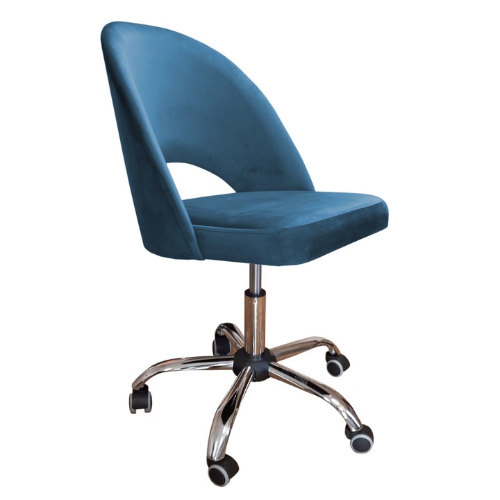 Forgó irodai szék, Atos, bársony, kék