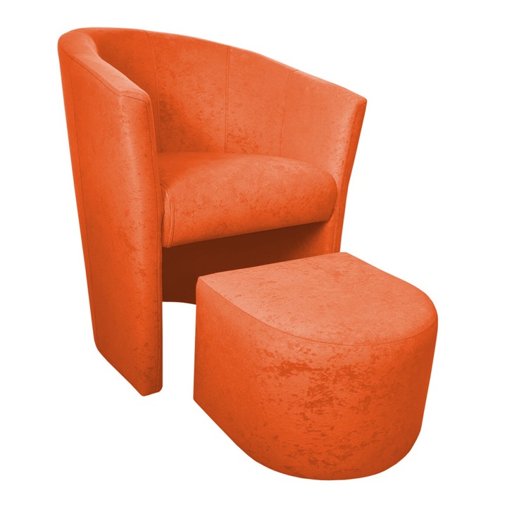 CLUB Atos fotel, Mikrofaza 5 Sárgarépa, 75x65x60cm, lábtartóval