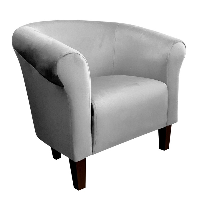 Milo fotel, Atos, bársony, szürke MG17