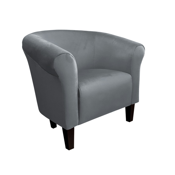 Milo fotel, Atos, bársony, szürke