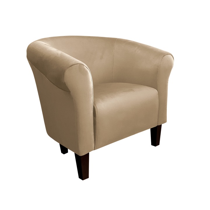 Milo fotel, Atos, bársony, világosbarna