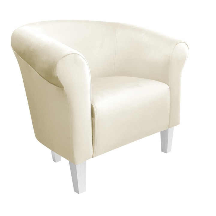 Atos Milo fotel, krémszínű, bársony anyagú, 69x73x60cm