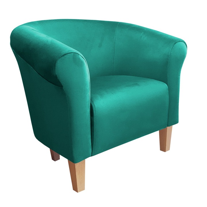 Atos Milo fotel, türkiz, 69x73x60cm, bársony anyag