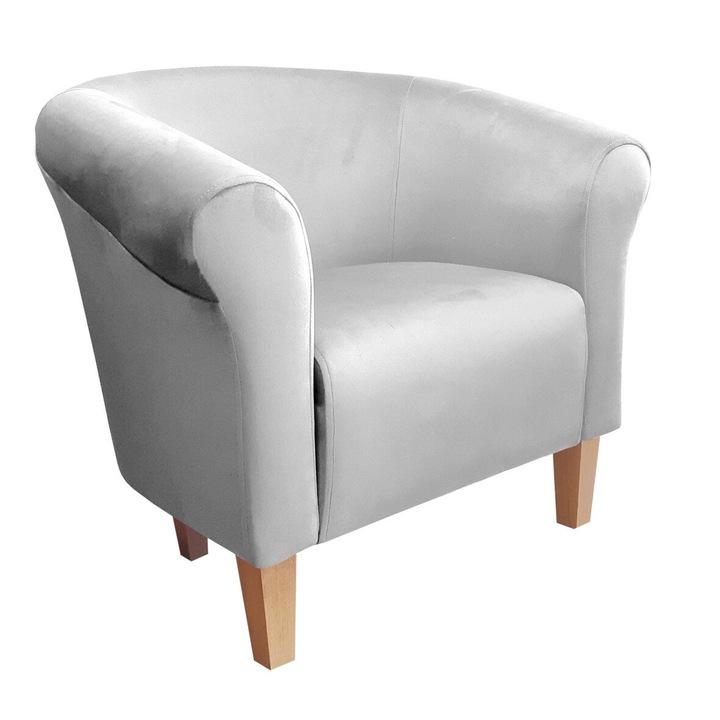 Atos Milo fotel, bársony kárpitozás, világosszürke, 69x73x60cm
