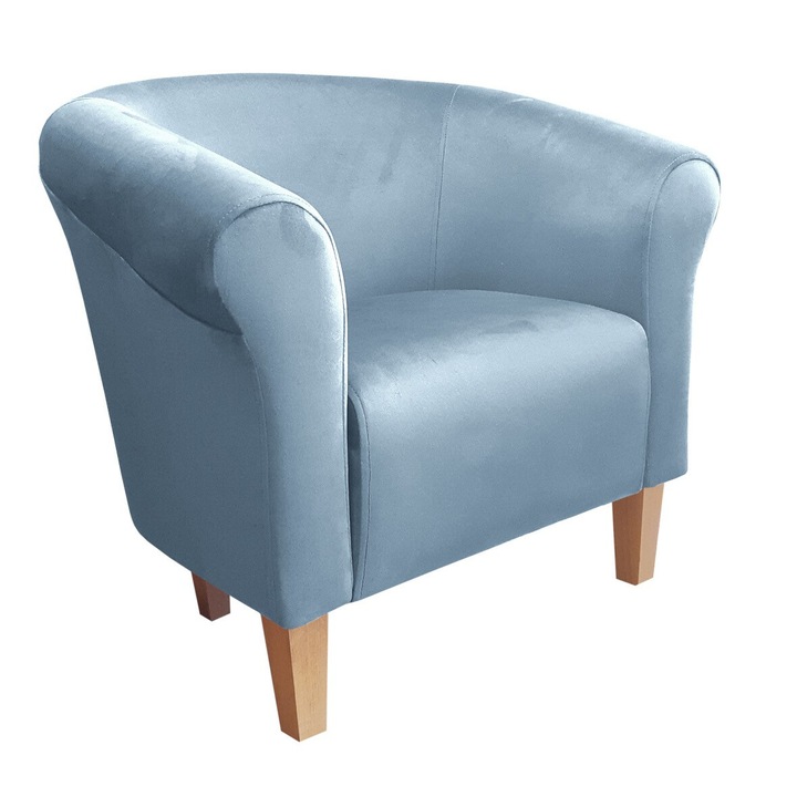 Atos Milo fotel, bársony kárpitozás, szürke-kék, 69x73x60cm