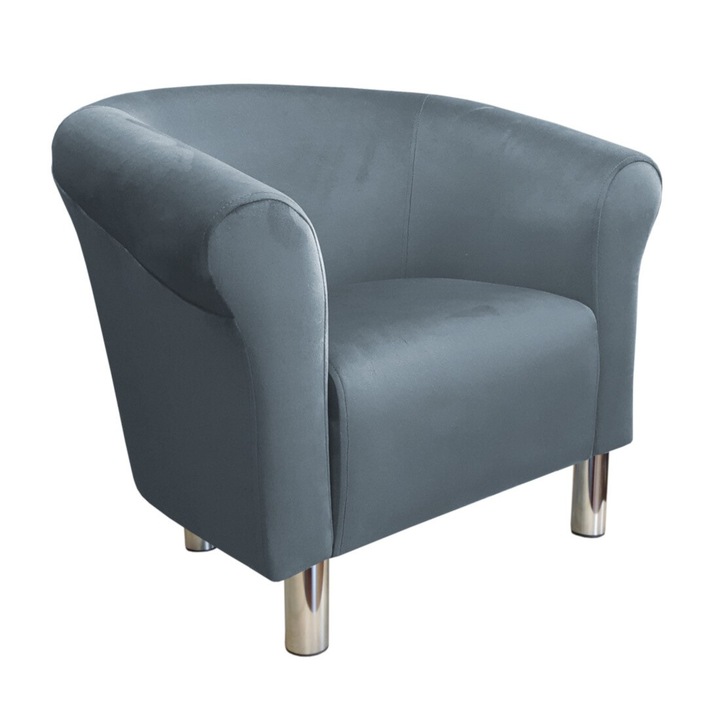 Fotel, Atos, Velvet, szürke