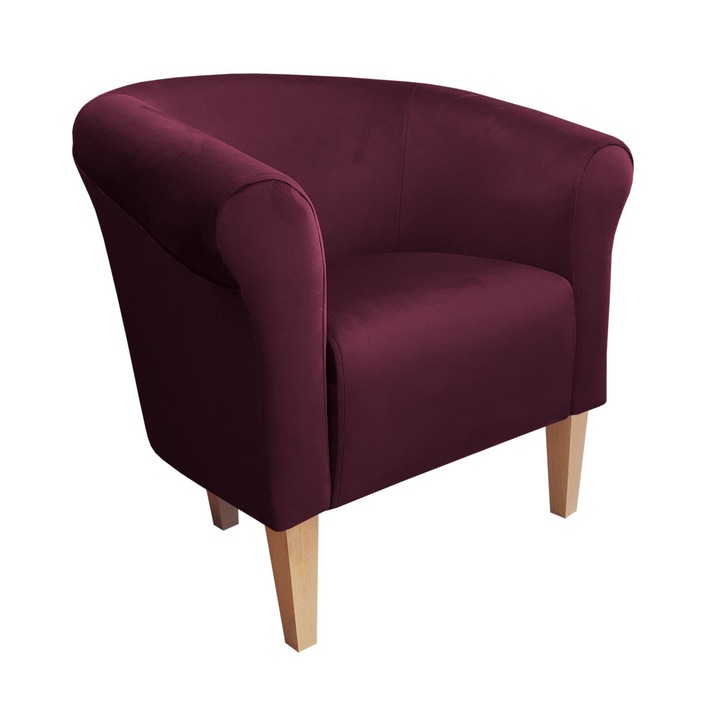 Milo fotel, Atos, bársony/bükk, szilvabordó