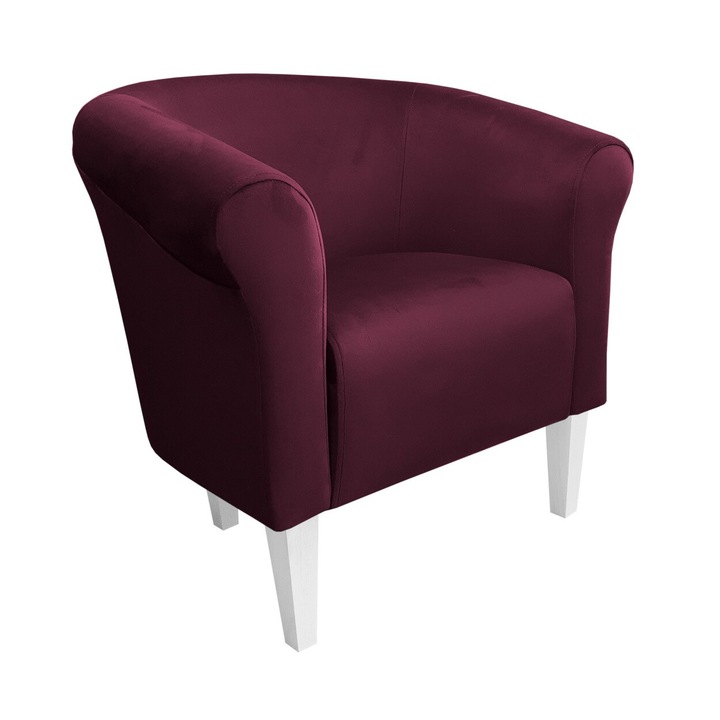 Milo fotel, Atos, bársony/fa, bordó