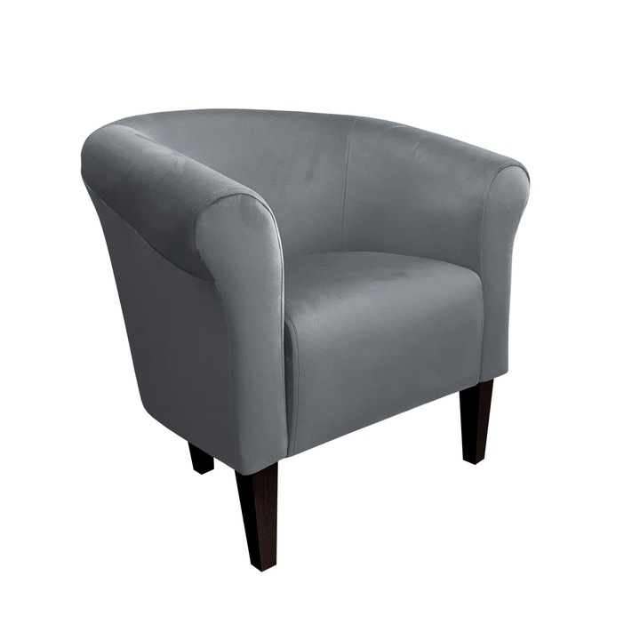 Milo fotel, Atos, bársony, szürke