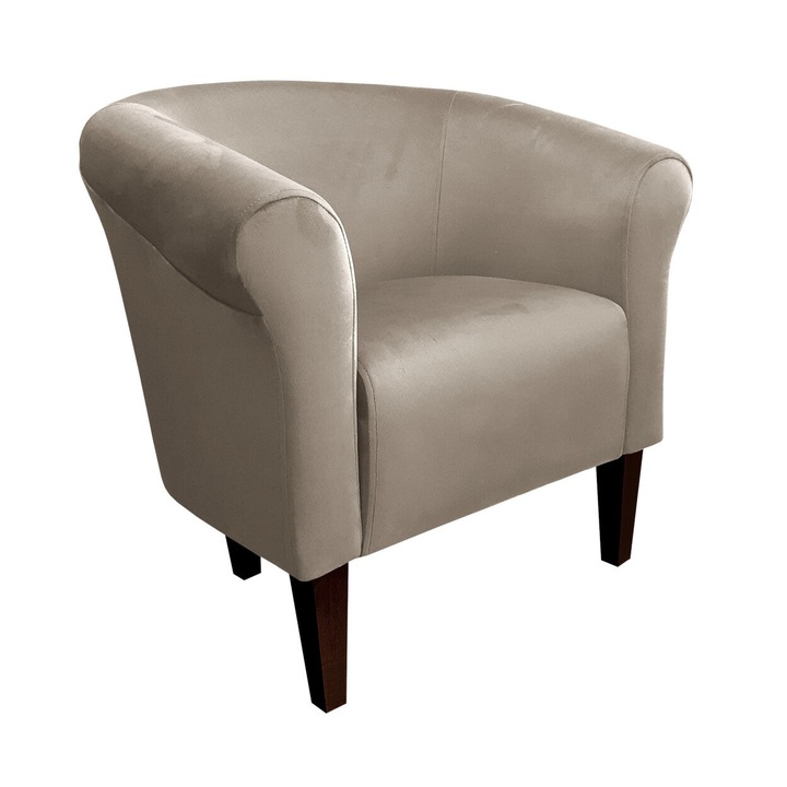 Milo fotel, Atos, bársony, szürke-bézs