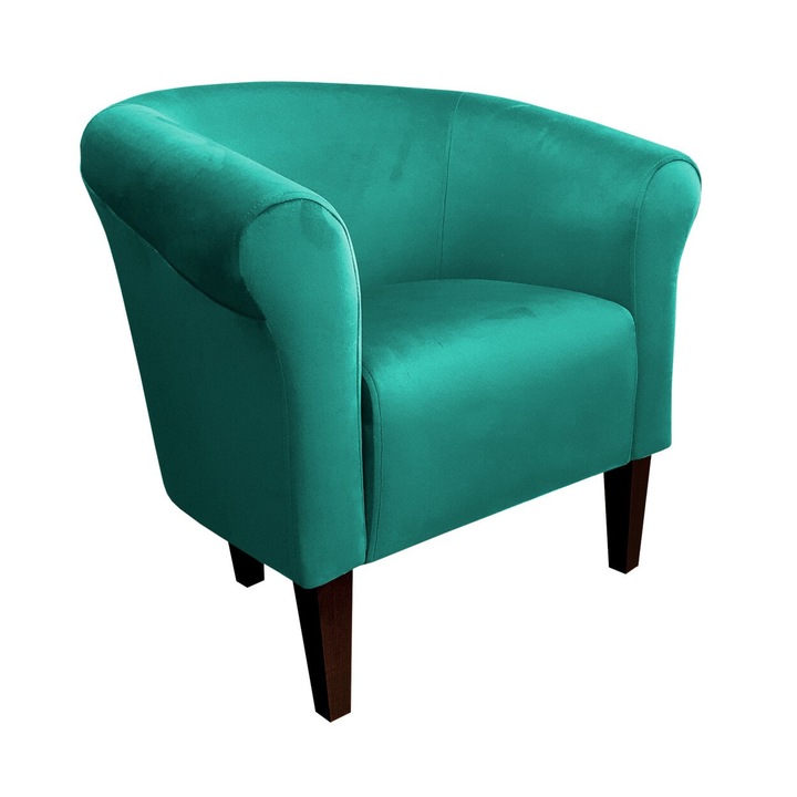 Milo fotel, Atos, wenge lábak, türkiz