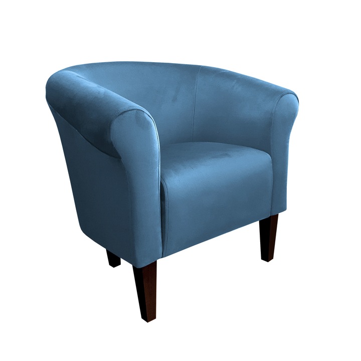 Milo fotel, Atos, wenge lábak, kék