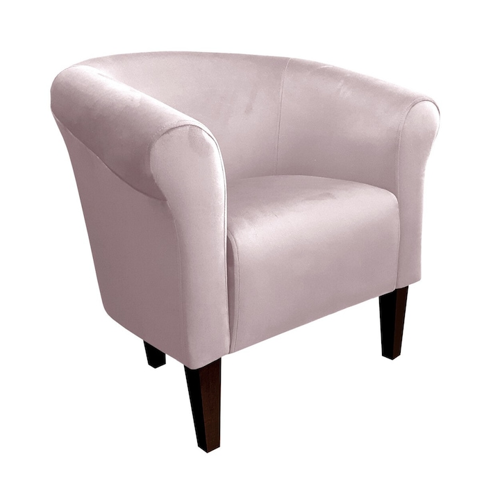 Milo fotel, Atos, wenge lábak, szürke-rózsaszín