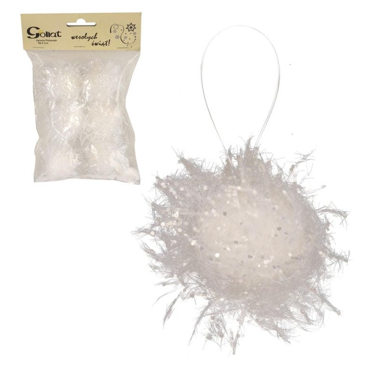 Комплект от 6 снежни топки, Goliat, пухкава текстура, неутрален цвят