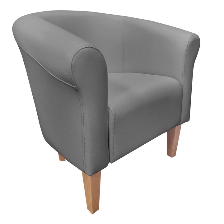 Atos Milo fotel, eco-bőr, világosszürke, 73x60x74cm