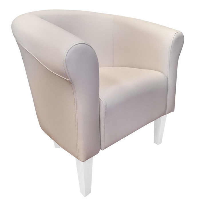 Fotel, Atos, eko bőr, fehér, 73x60x74cm